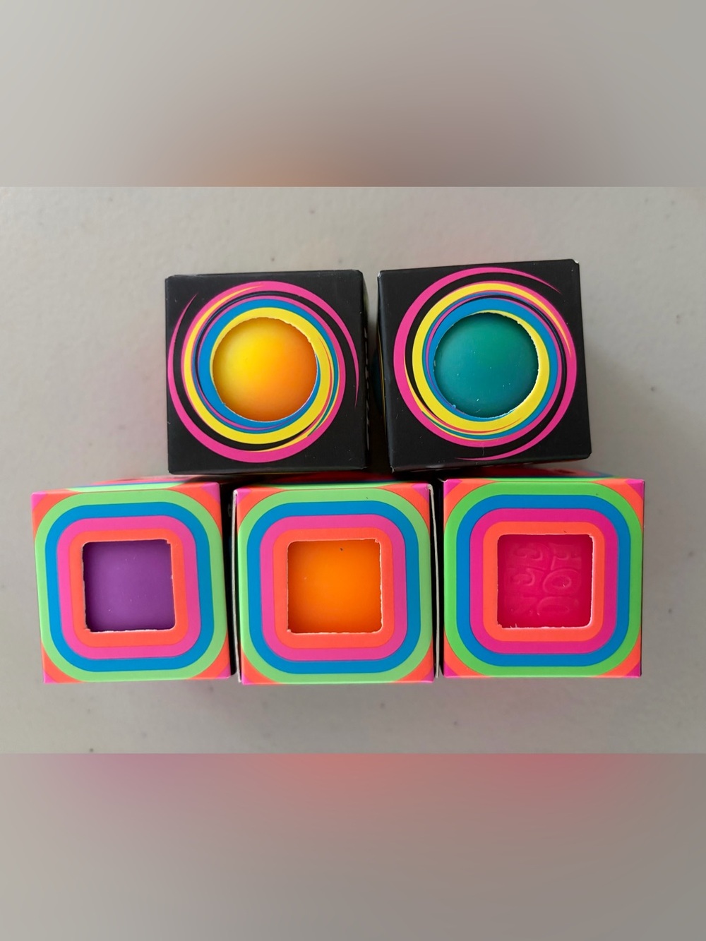 Needoh Twirl Groovy Glob & Cool Cube Mini - Set of 5 Nee Doh Mini